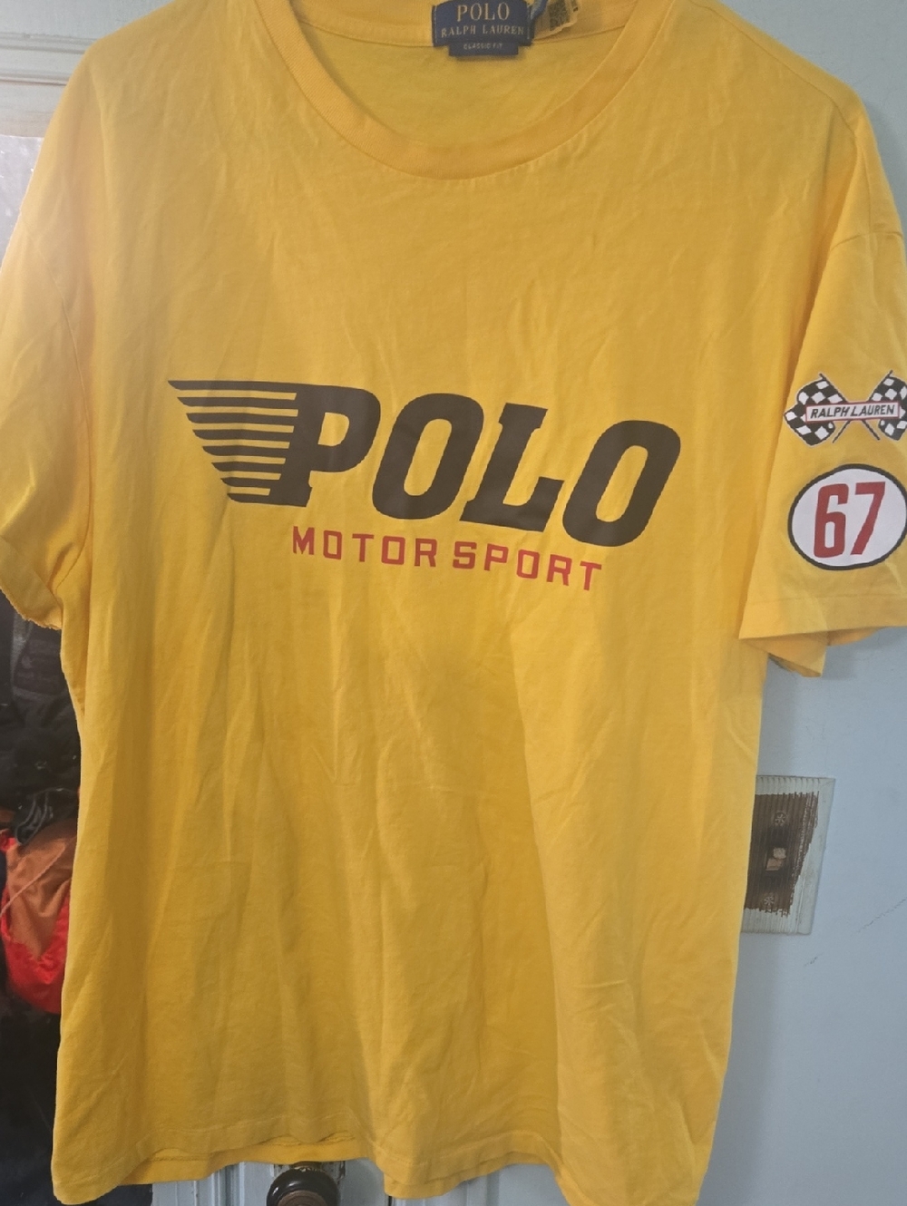 Polo by Ralph Lauren Yellow Motor Sport Logo Tee